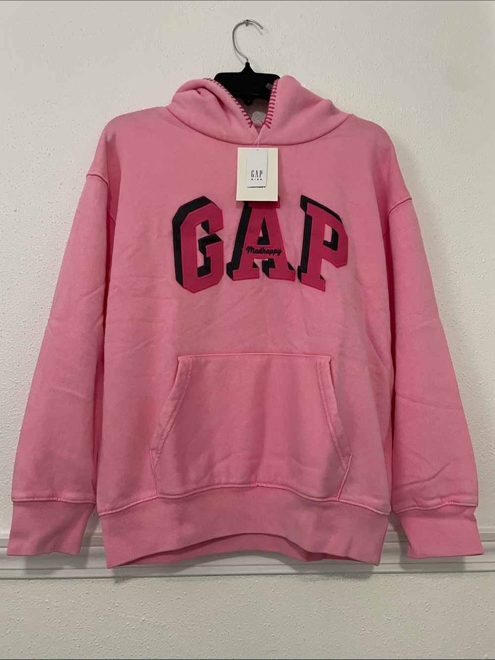 GAP Pink Logo Fleece Style Hoodie Mad Happy